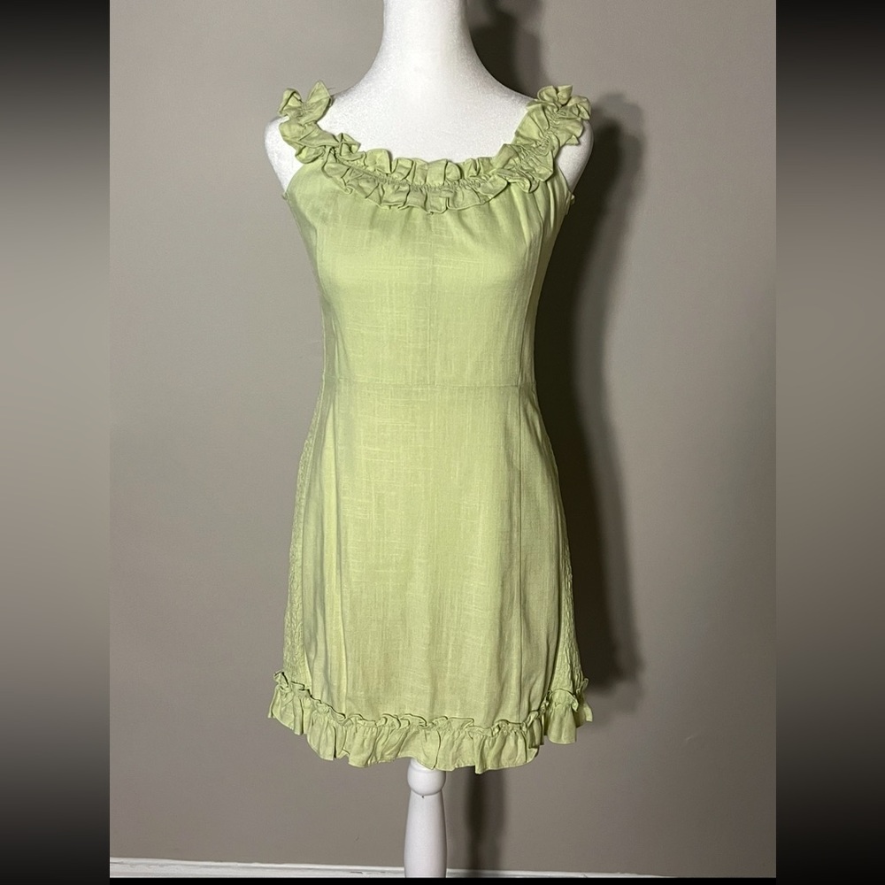 Lulu’s Ruffled Green Mini Dress